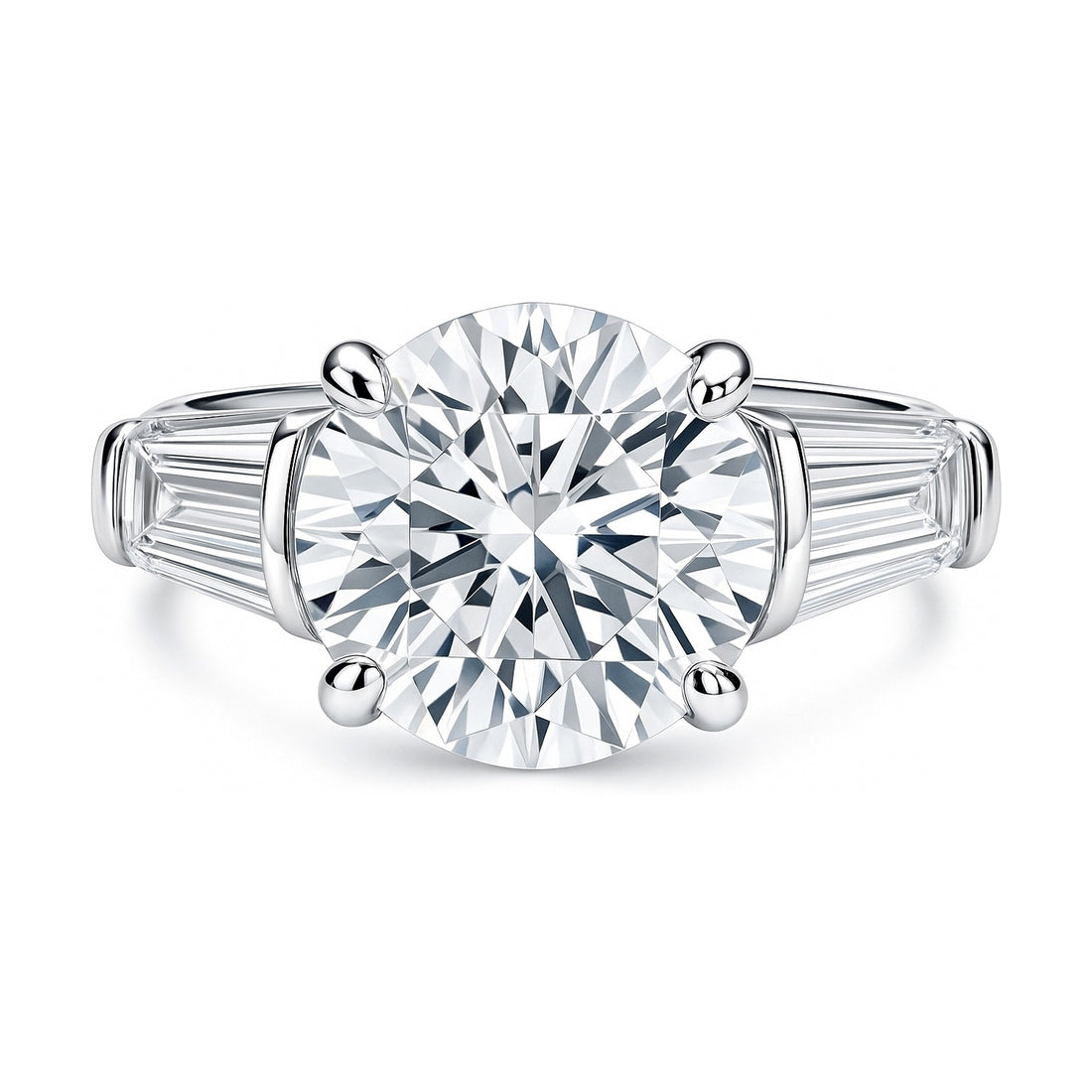 3-Stone 4.9ct CZ Ring in Sterling Silver