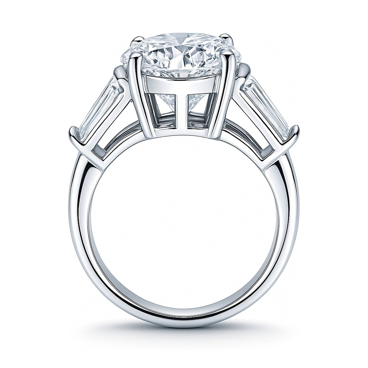3-Stone 4.9ct CZ Ring in Sterling Silver, 8 of 9