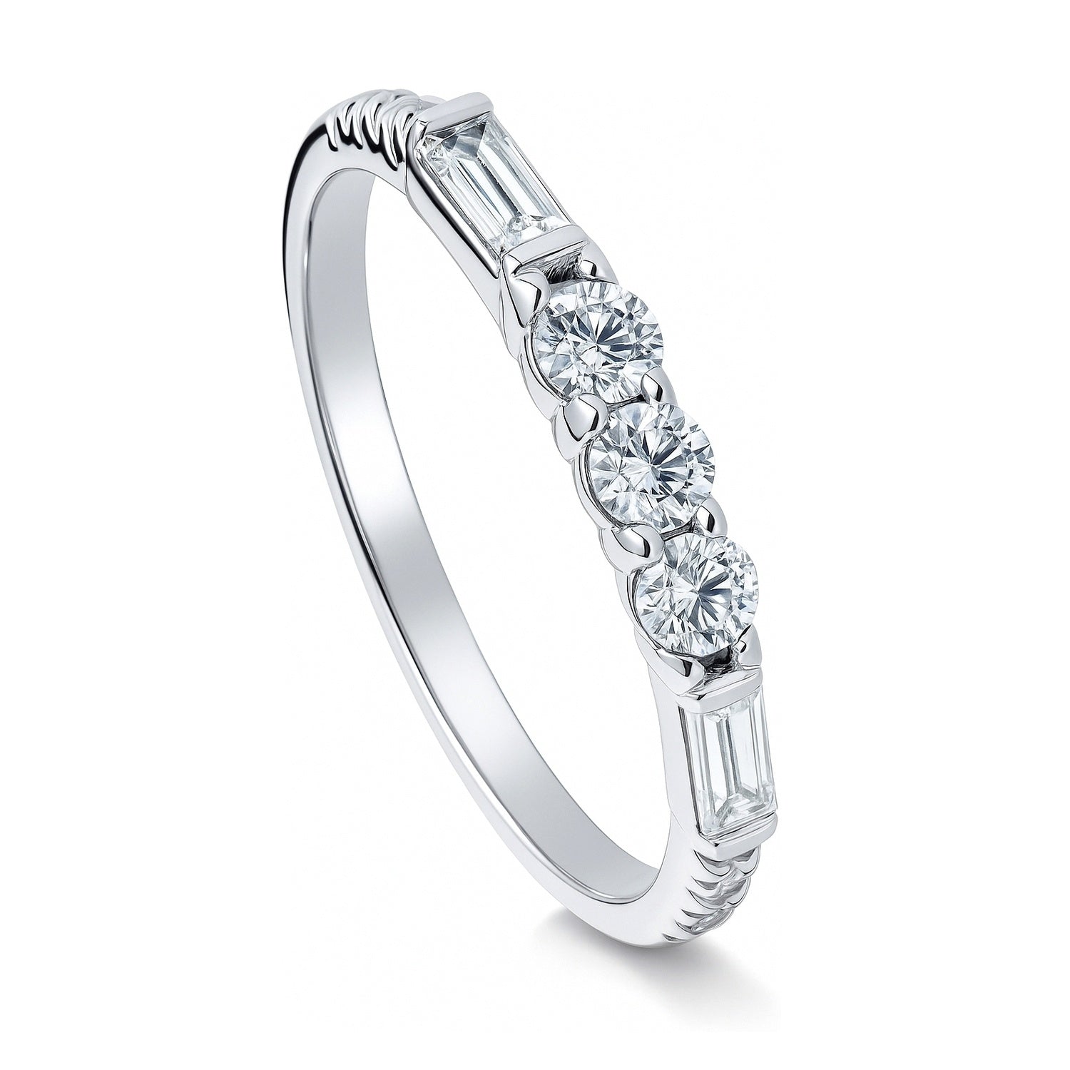 Art Deco Pave CZ Eternity Ring in Sterling Silver, 4 of 8