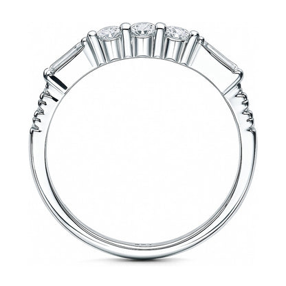 Art Deco Pave CZ Eternity Ring in Sterling Silver