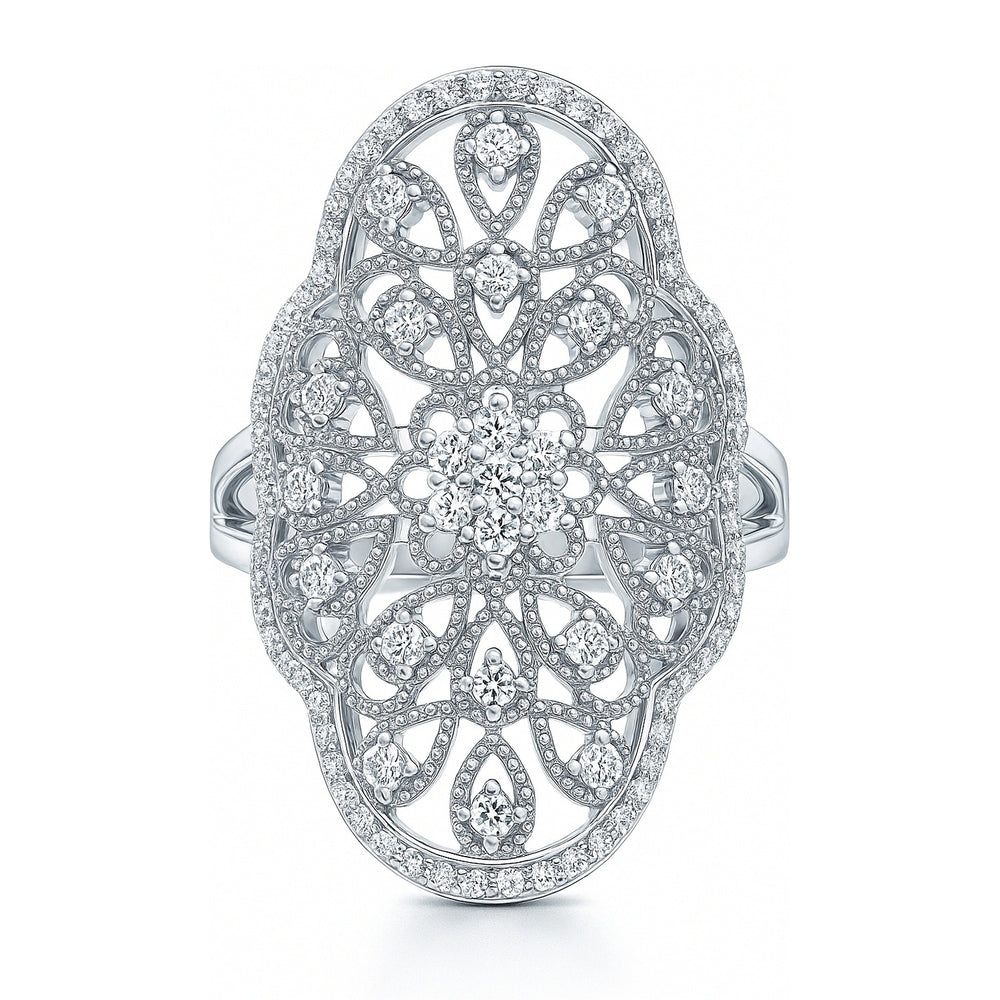 Anelli di lusso cocktail in argento sterling pietra Anelli di lusso cocktail in argento sterling pietra