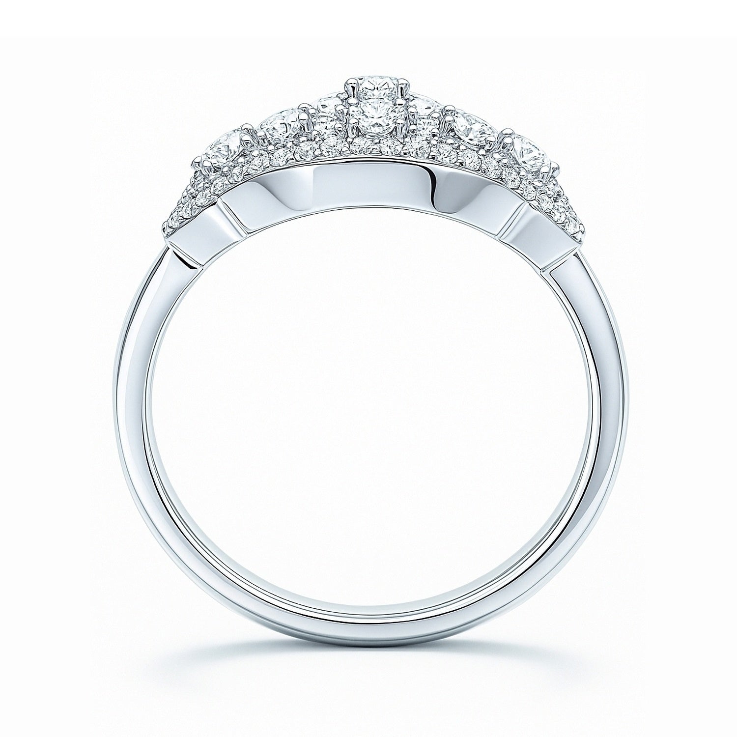 Flower Navette Art Deco Filigree CZ Ring in Sterling Silver, 8 of 9
