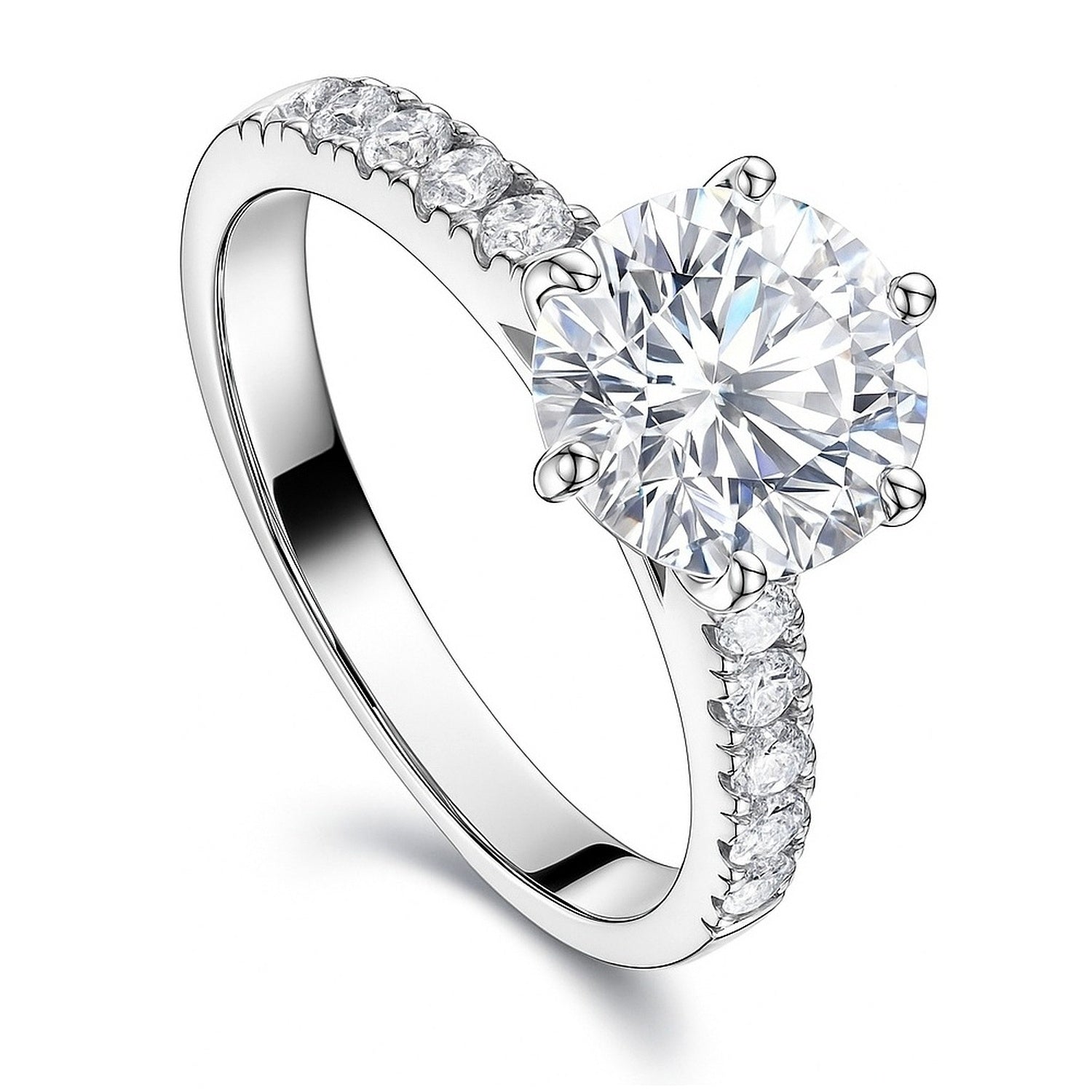 Solitaire 2ct CZ Ring in Sterling Silver, 4 of 10