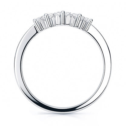 5-Stone Wishbone CZ Band in Sterling Silver