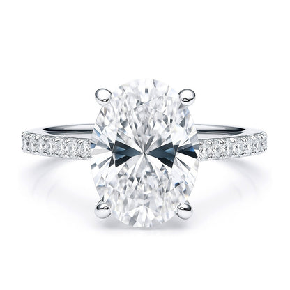 Solitaire 5.5ct Oval CZ Ring in Sterling Silver