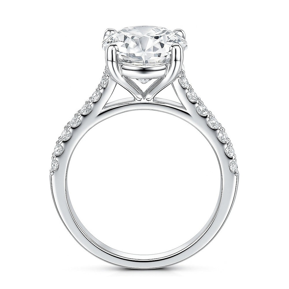 Bo.Dream Oval CZ Engagement Ring - Looks Like Real Diamond 1.5ct/2ct Sterling Silver