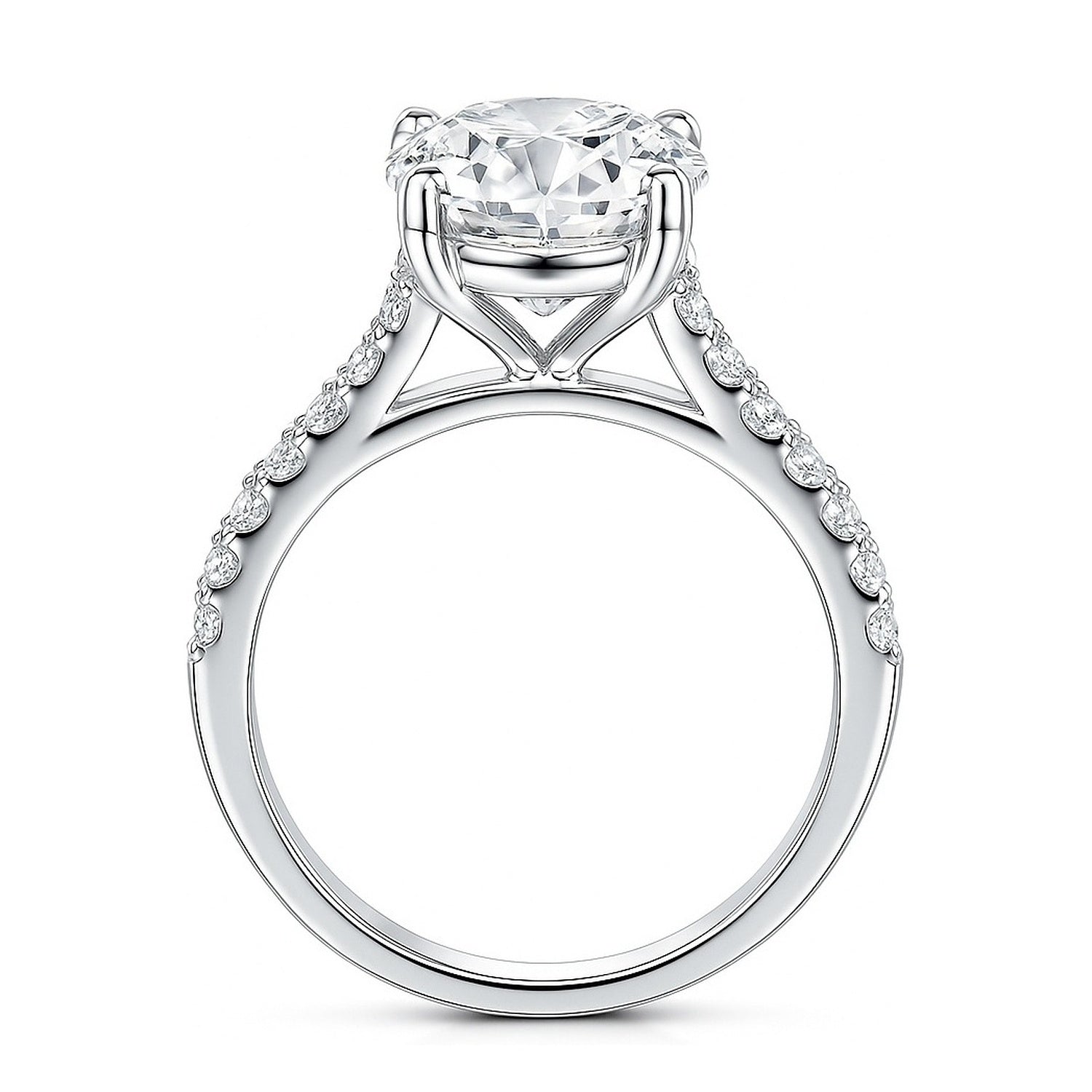 Solitaire 5.5ct Oval CZ Ring in Sterling Silver, 8 of 11