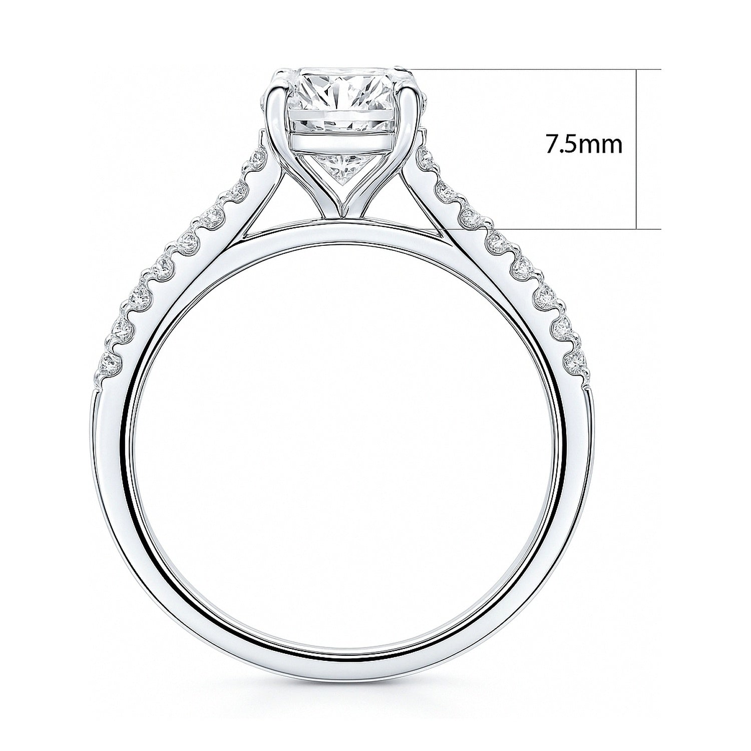 Solitaire 1.8ct Oval CZ Ring in Sterling Silver, 8 of 12