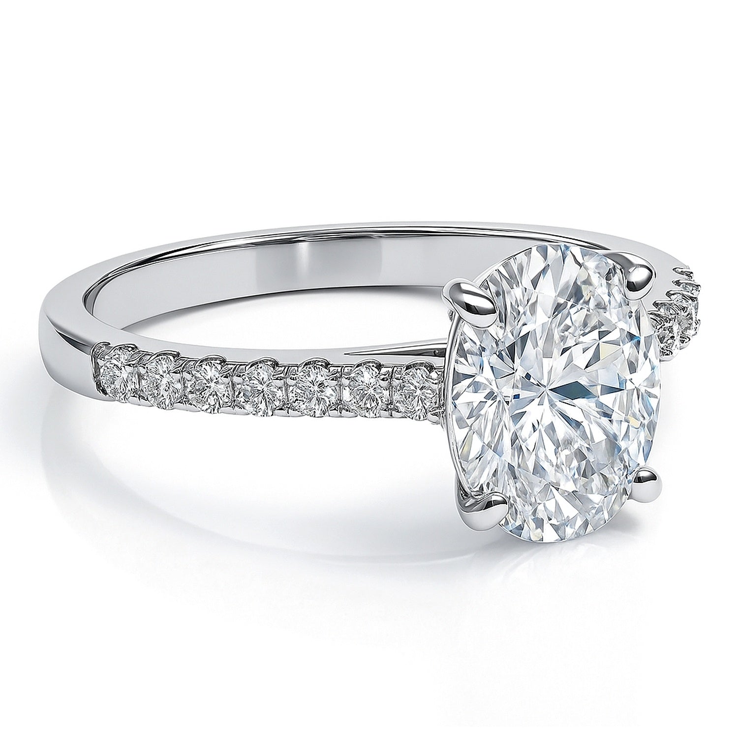 Solitaire 1.8ct Oval CZ Ring in Sterling Silver, 9 of 12