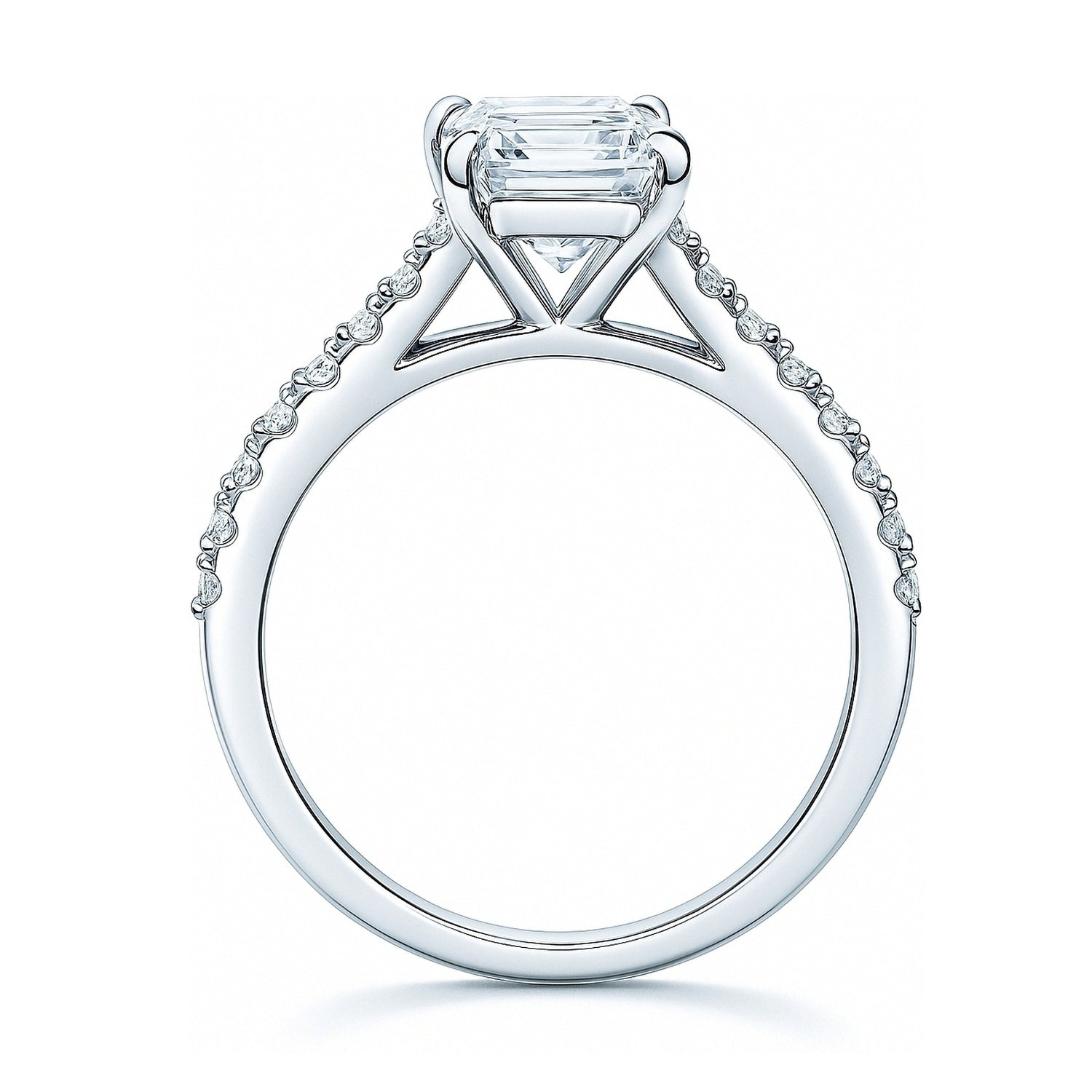 Solitaire 2.6ct Emerald Cut CZ Ring in Sterling Silver, 8 of 9