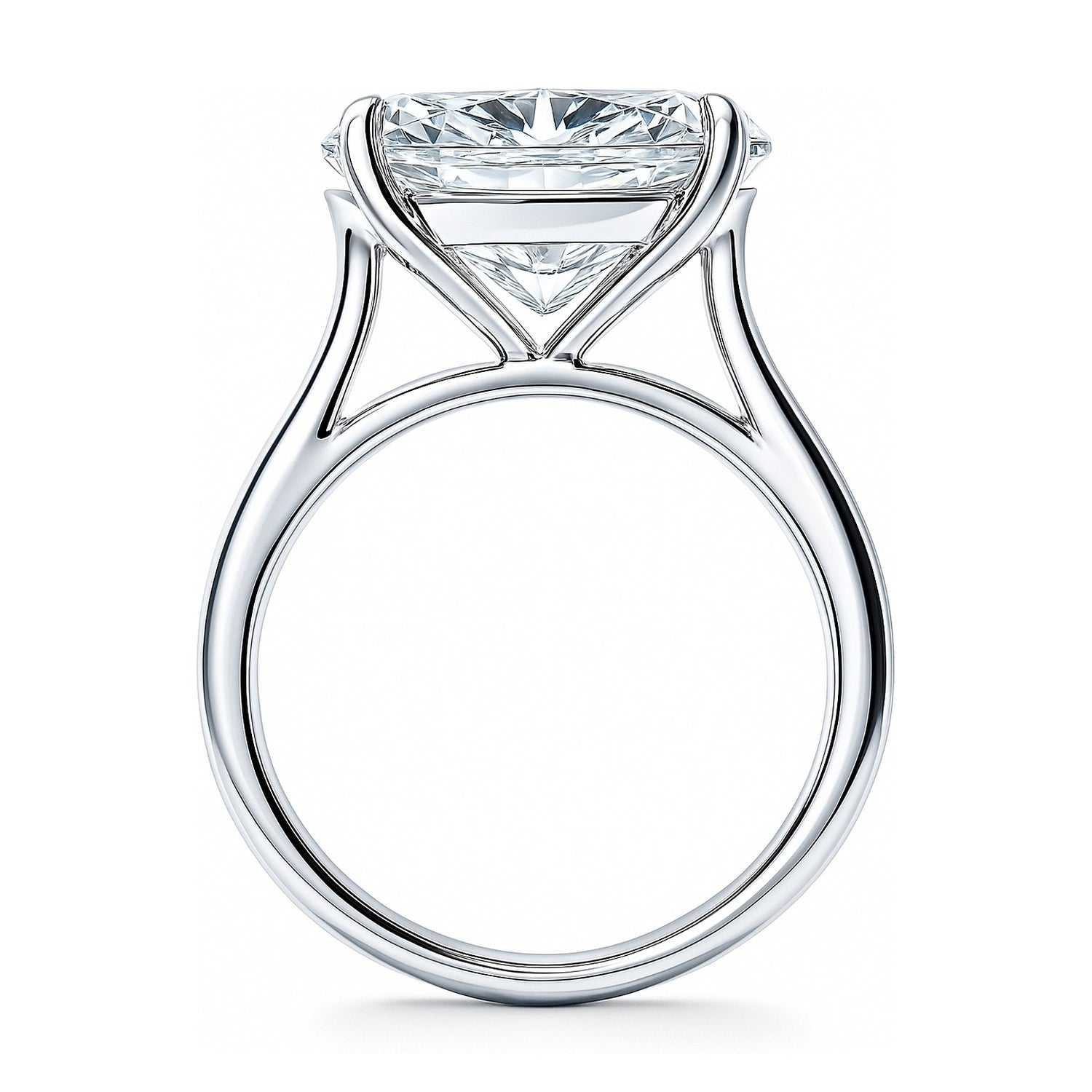 Solitaire East-West 5.5ct Oval CZ Ring in Sterling Silver