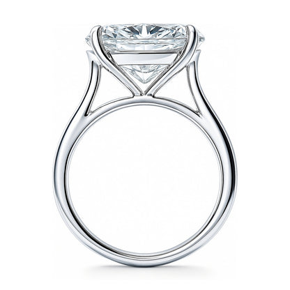 Solitaire East-West 5.5ct Oval CZ Ring in Sterling Silver