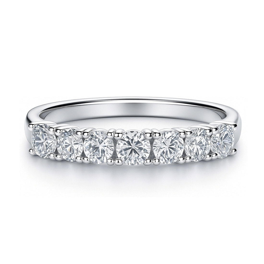 7-Stone CZ Eternity Ring in Sterling Silver
