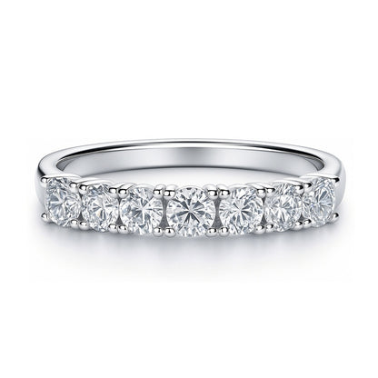 7-Stone CZ Eternity Ring in Sterling Silver