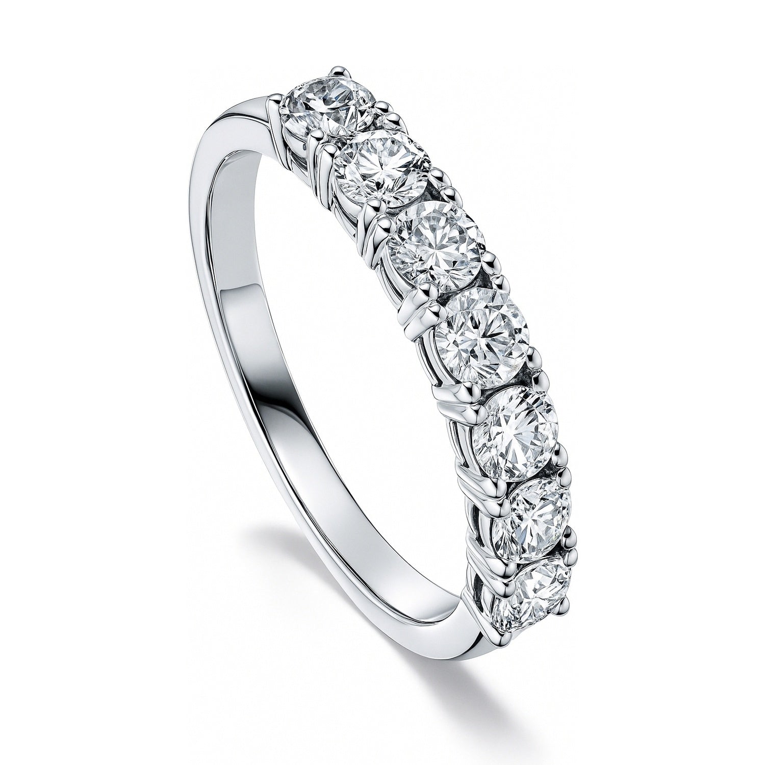 7-Stone CZ Eternity Ring in Sterling Silver, 4 of 9