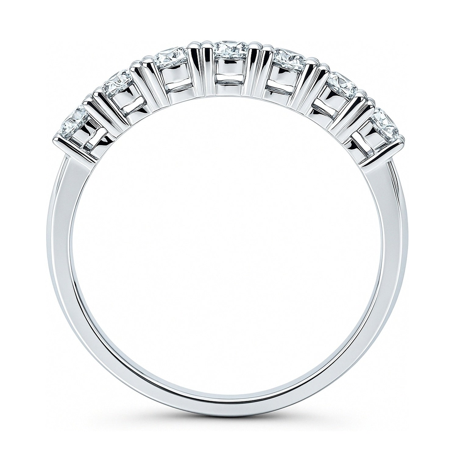 7-Stone CZ Eternity Ring in Sterling Silver, 8 of 9