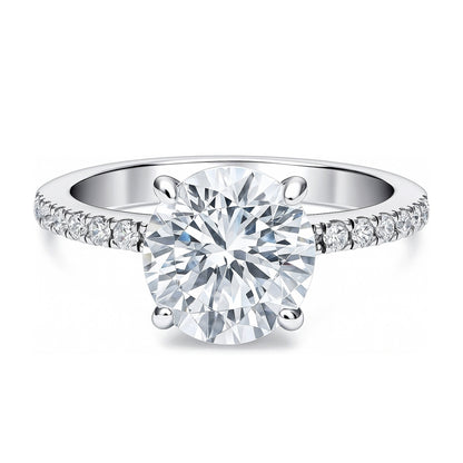 Solitaire Hidden Halo 2.7ct CZ Ring in Sterling Silver
