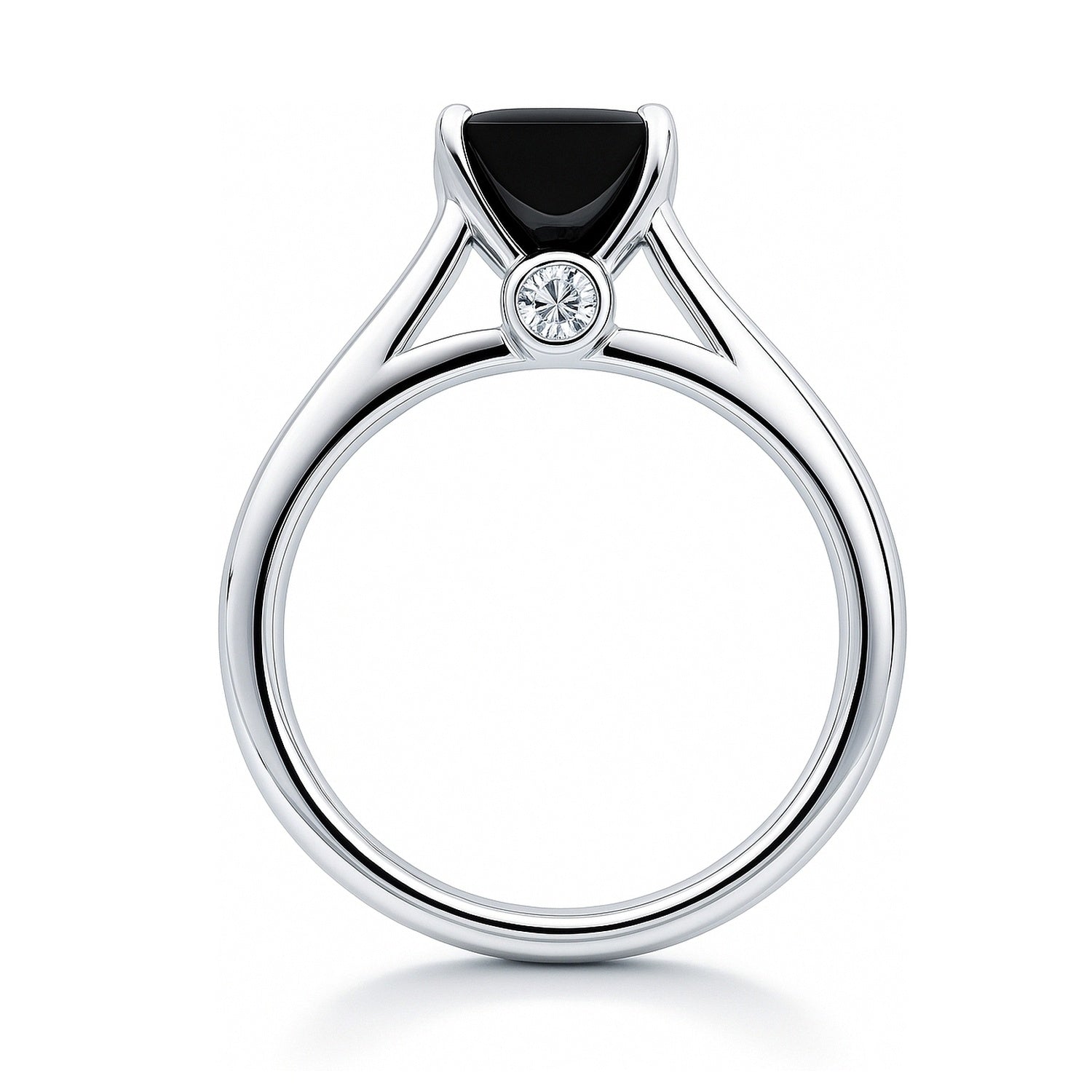 Solitaire 1.2ct Black Princess CZ Ring in Sterling Silver, 8 of 11