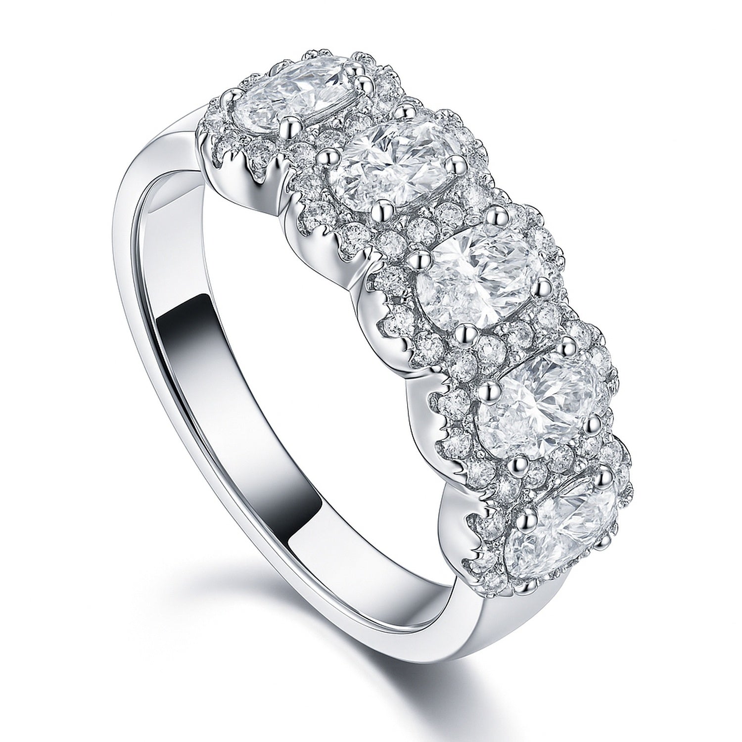 5-Stone CZ Band in Sterling Silver, 4 of 10