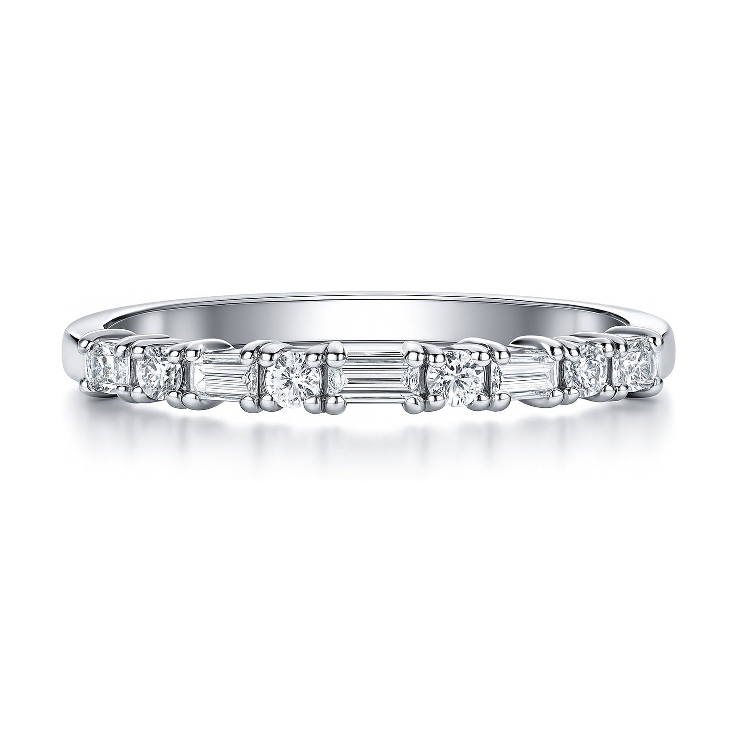Sterling Silver Art Deco Cubic Zirconia Half Eternity Ring – BERRICLE