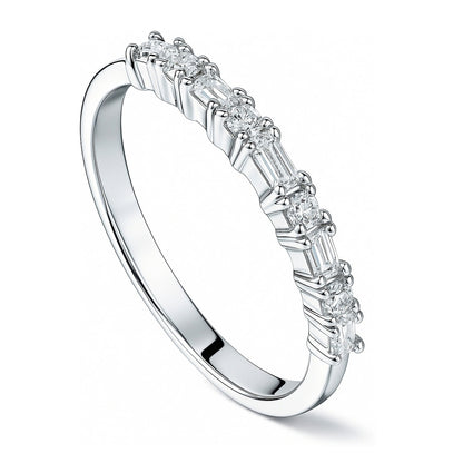 Art Deco CZ Eternity Ring in Sterling Silver