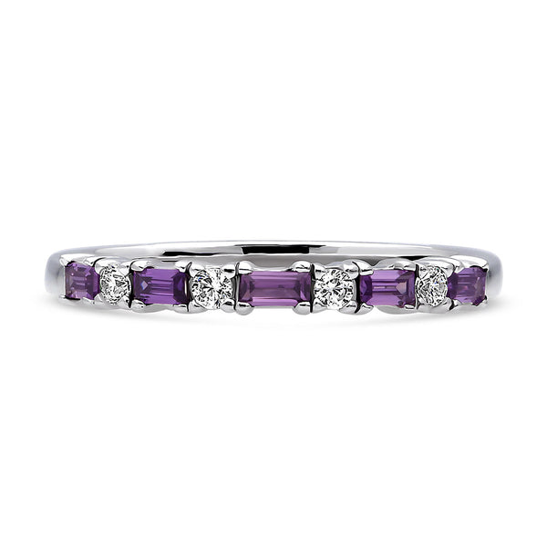 Sterling Silver Art Deco Cubic Zirconia Half Eternity Ring