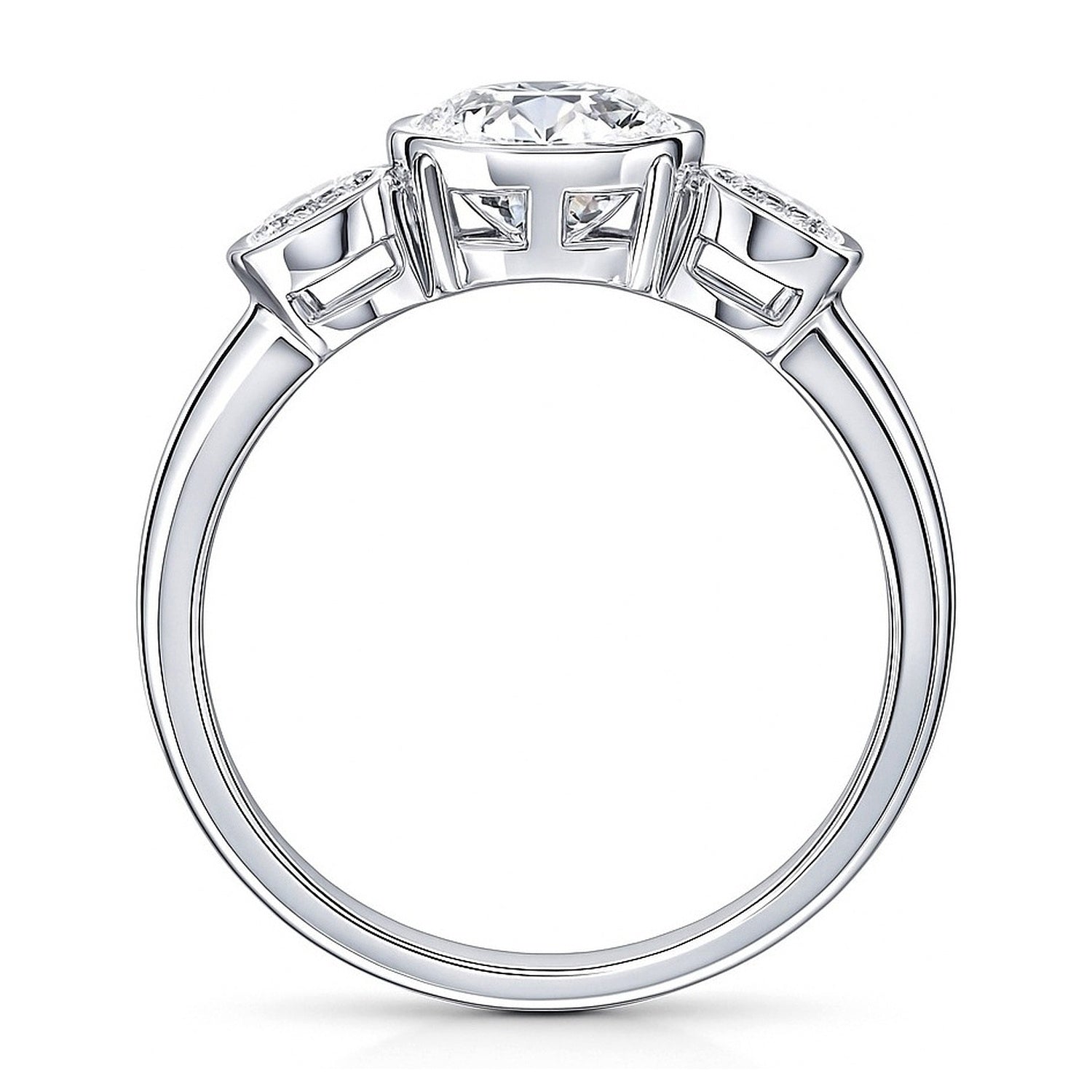 3-Stone 1.25ct Cushion CZ Ring in Sterling Silver, 8 of 9