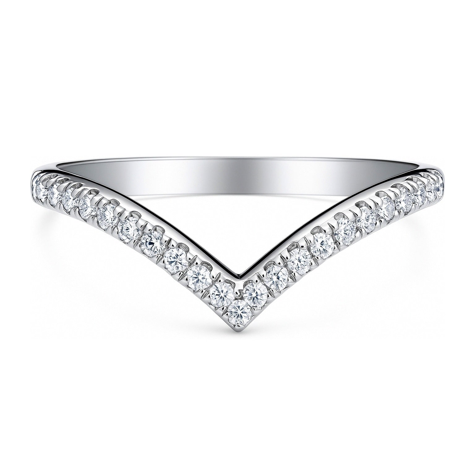 Wishbone CZ Eternity Ring in Sterling Silver, 1 of 9