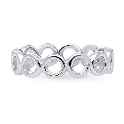 Bubble Open Circle Band in Sterling Silver