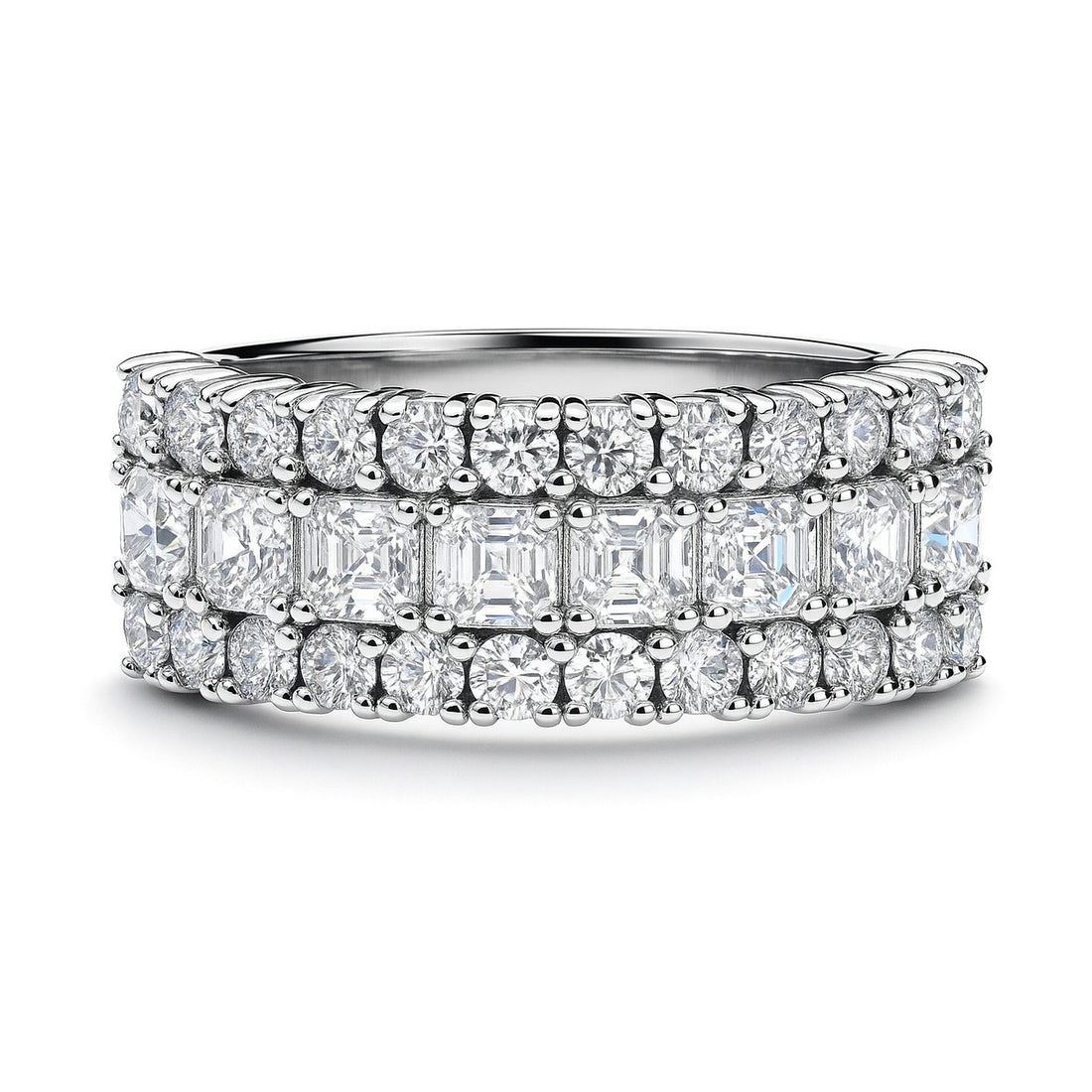 Art Deco CZ Eternity Ring in Sterling Silver