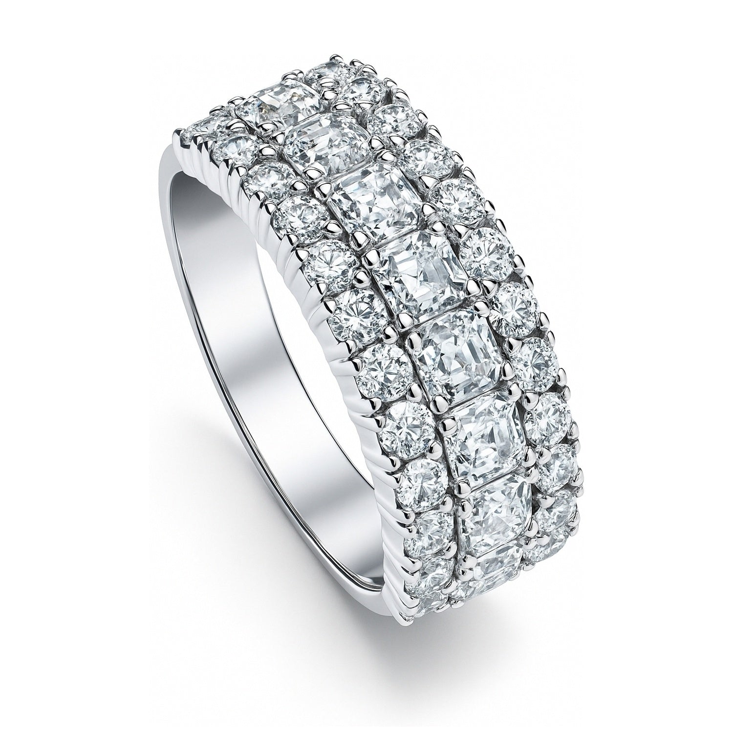 Art Deco CZ Eternity Ring in Sterling Silver