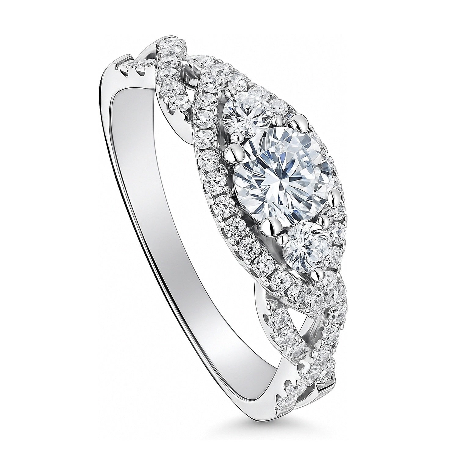 3-Stone Woven 0.45ct CZ Ring in Sterling Silver, 4 of 8