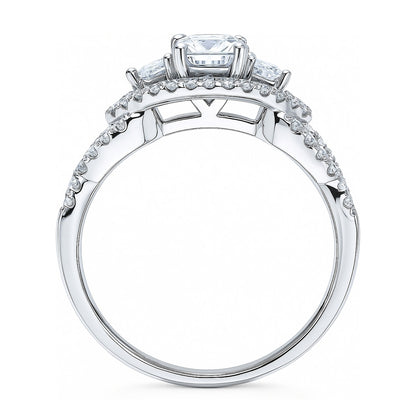 3-Stone Woven 0.45ct CZ Ring in Sterling Silver