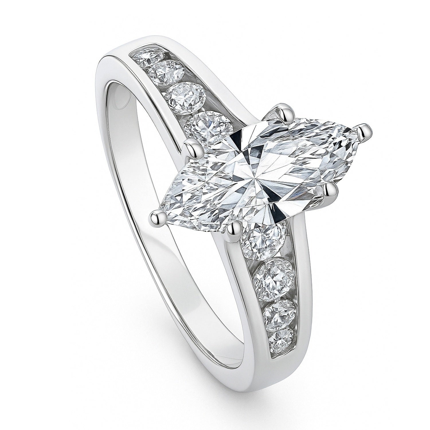 Solitaire 1.6ct Marquise CZ Ring in Sterling Silver, 4 of 11