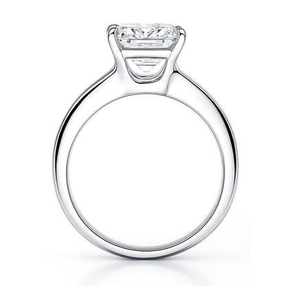 Solitaire 3.8ct Emerald Cut CZ Ring in Sterling Silver