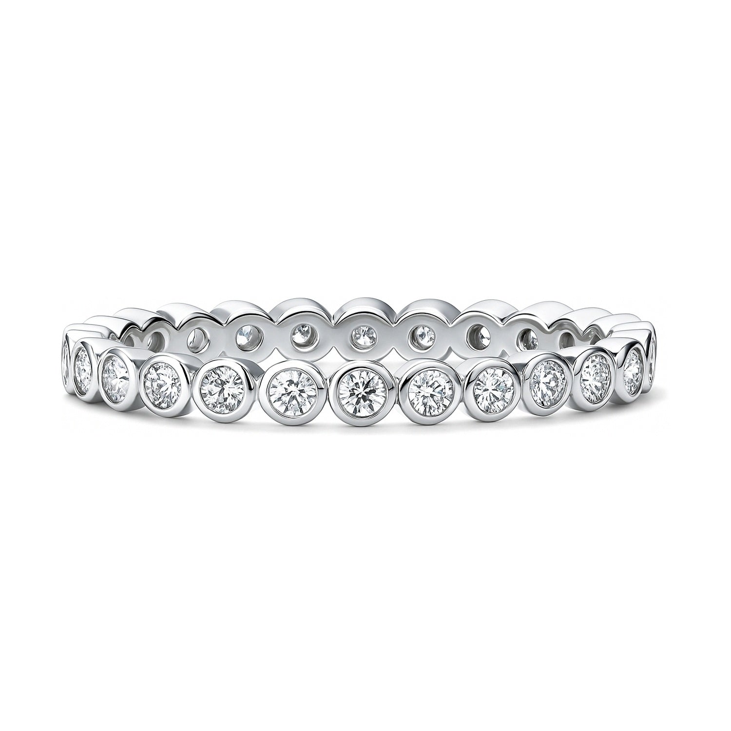 Bubble Bezel CZ Eternity Ring in Sterling Silver, 1 of 9