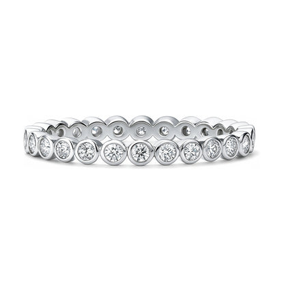 Bubble Bezel CZ Eternity Ring in Sterling Silver