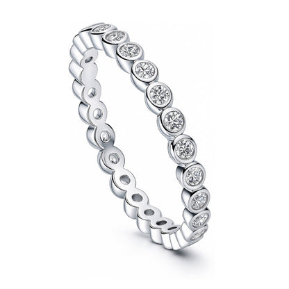 Bubble Bezel CZ Eternity Ring in Sterling Silver