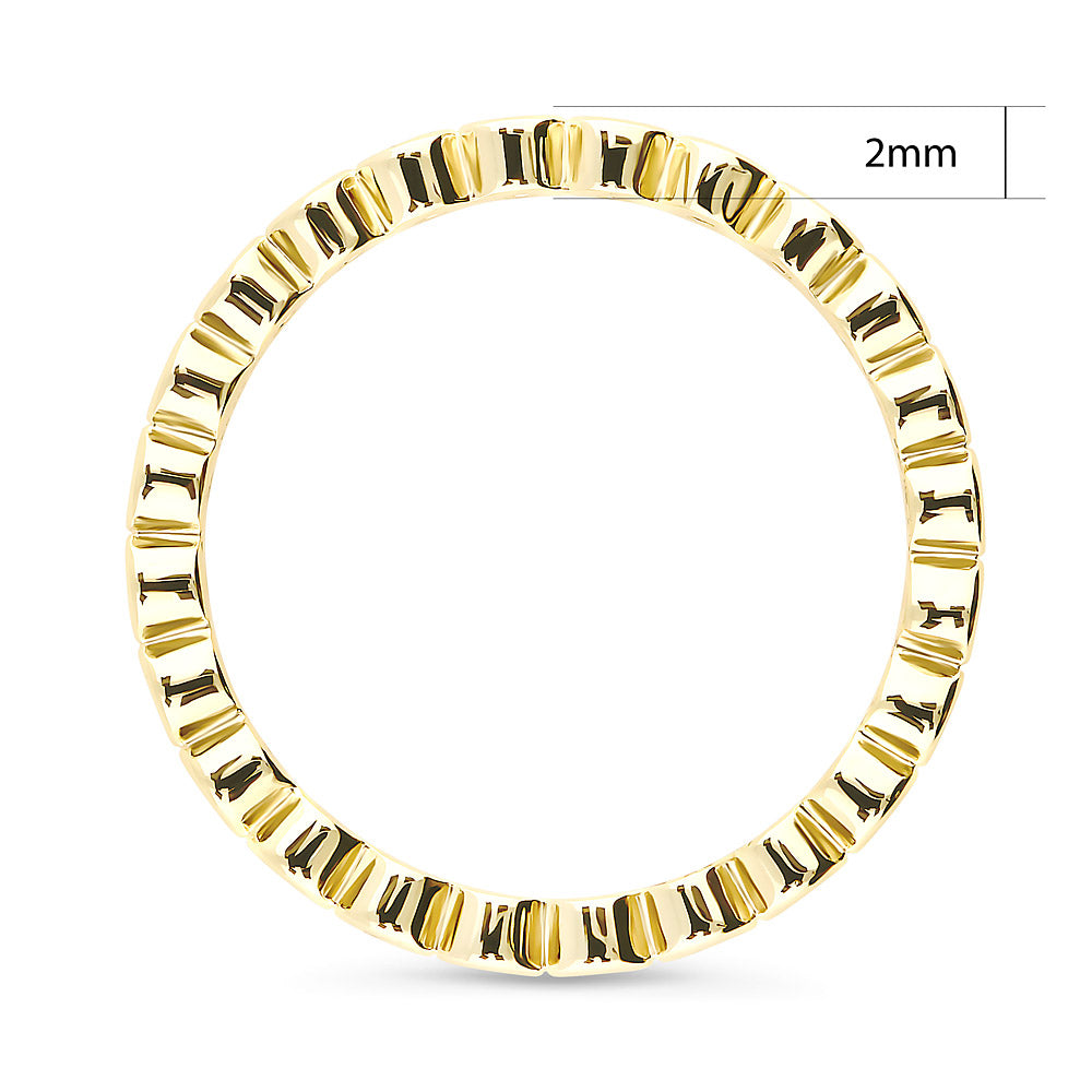 Angle view of Bubble Bezel CZ Eternity Ring in Gold Flashed Sterling Silver, 5 of 9