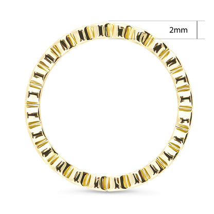 Bubble Bezel CZ Eternity Ring in Gold Flashed Sterling Silver
