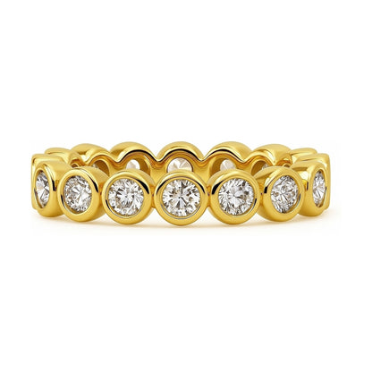 Bubble Bezel CZ Eternity Ring in Gold Flashed Sterling Silver