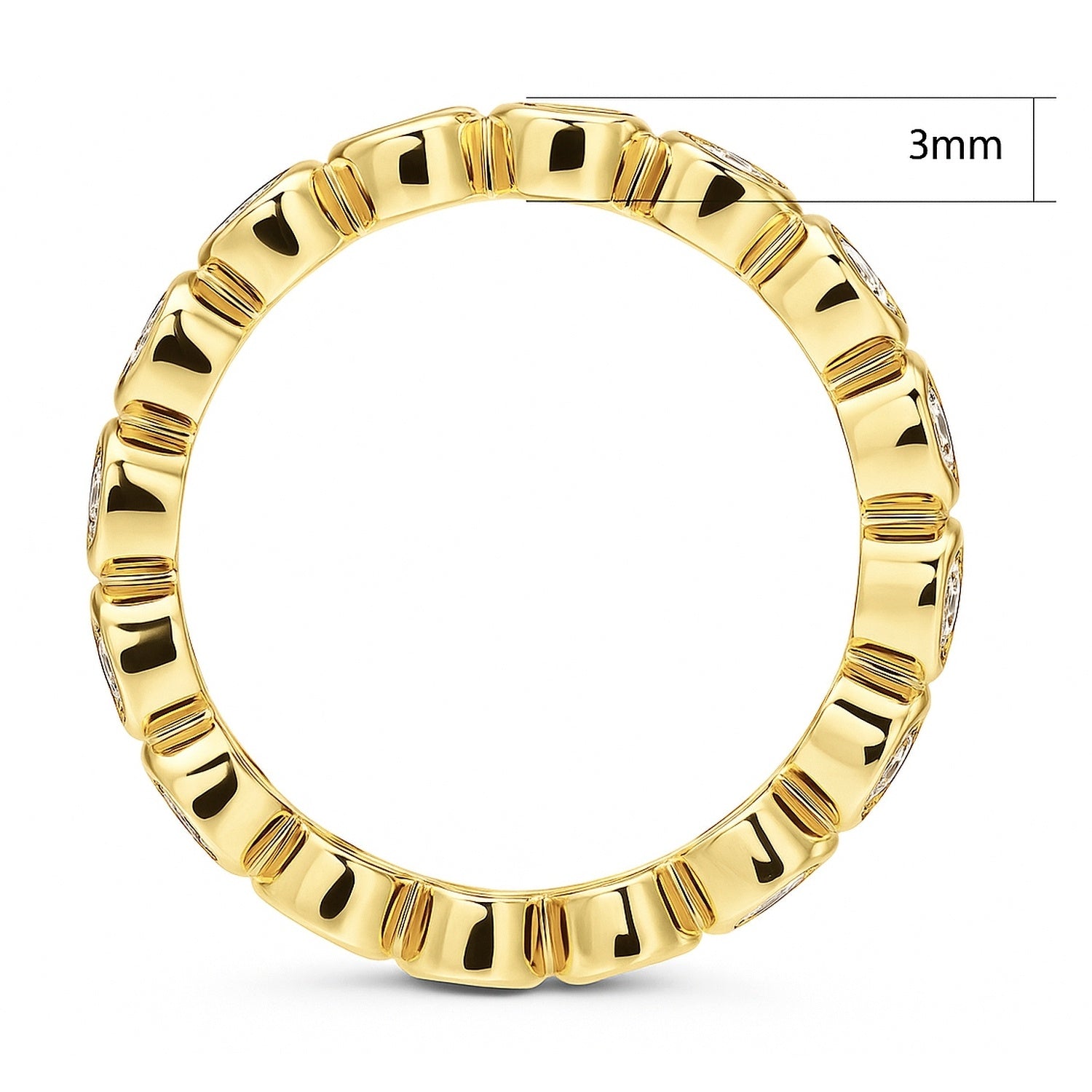 Bubble Bezel CZ Eternity Ring in Gold Flashed Sterling Silver, 5 of 11