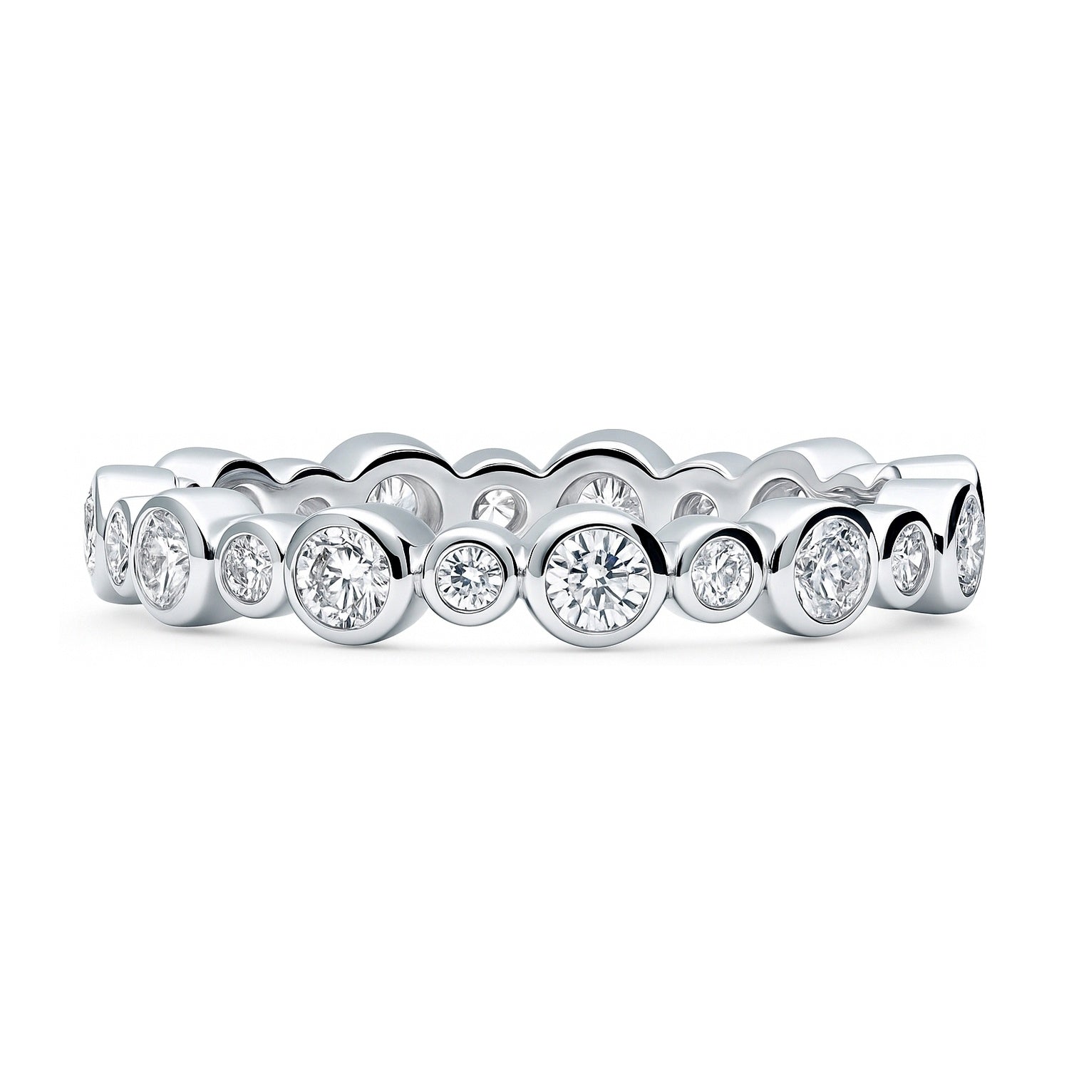 Bubble Bezel CZ Eternity Ring in Sterling Silver, 1 of 13