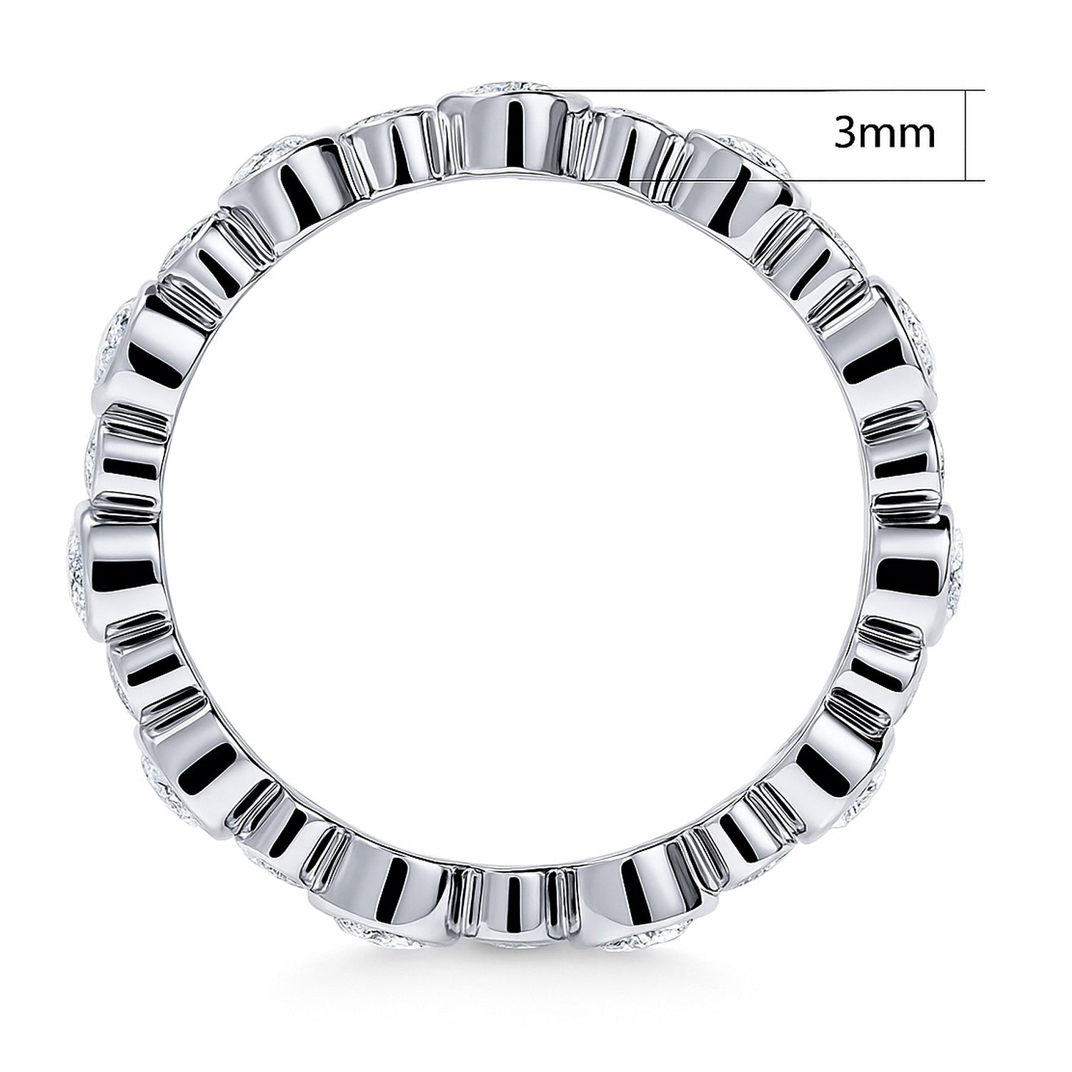 Bubble Bezel CZ Eternity Ring in Sterling Silver, 5 of 13