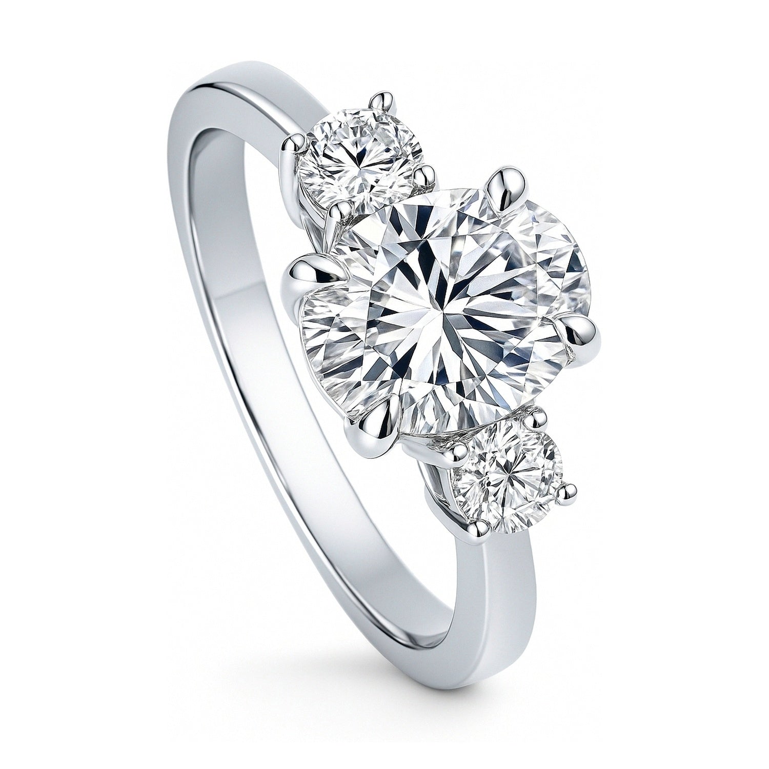3-Stone 1.8ct Oval CZ Ring in Sterling Silver, 4 of 9