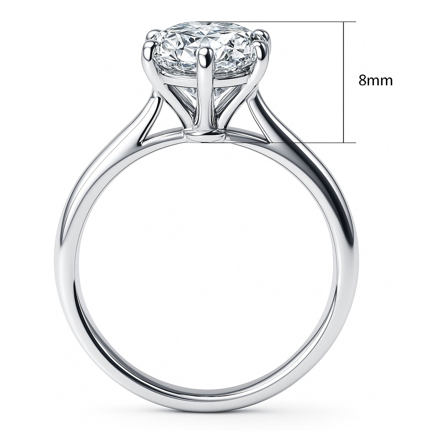 Solitaire 3ct Oval CZ Ring in Sterling Silver, 8 of 17