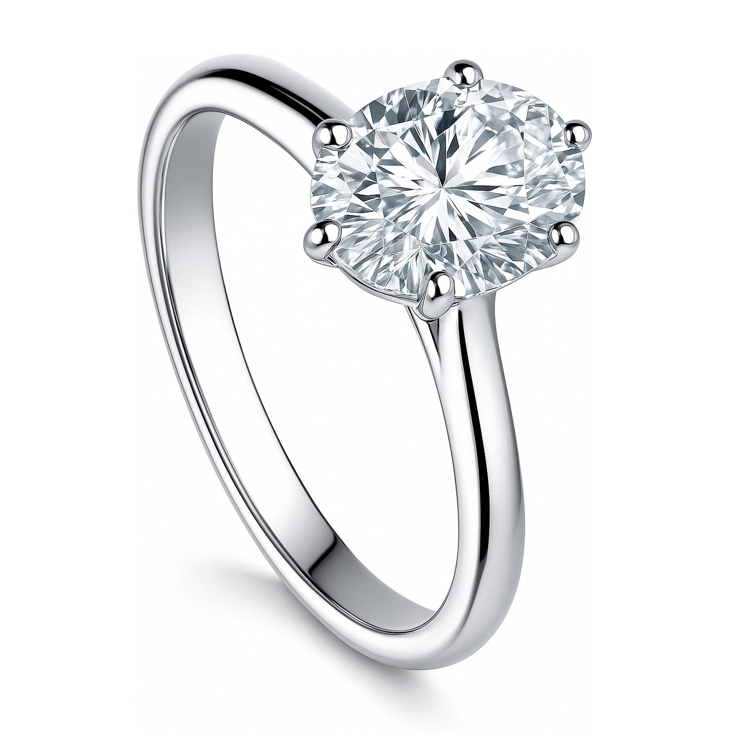Solitaire 1.8ct Oval CZ Ring in Sterling Silver, 4 of 9