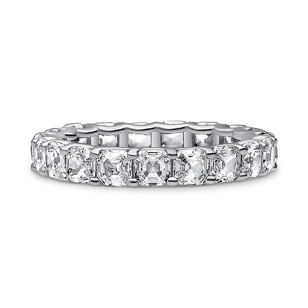 Asscher CZ Eternity Ring in Sterling Silver, 1 of 7