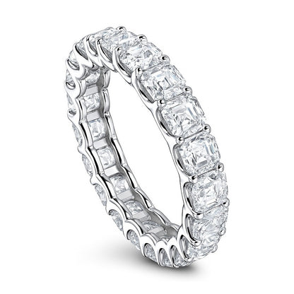 Asscher CZ Eternity Ring in Sterling Silver