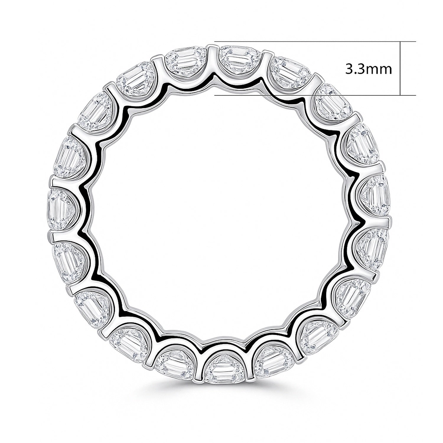 Asscher CZ Eternity Ring in Sterling Silver, 5 of 7
